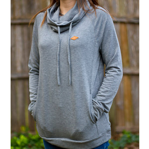 Women's Faux Cashmere Funnelneck Sweatshirt Grey