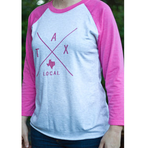 Women's Hipster Baseball Tee Pink